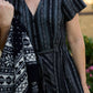 June Dress in Black and White Linen