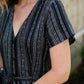 June Dress in Black and White Linen