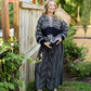 Imogene Oversized Wool Henley in Snowflake Print