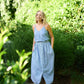 Linen Skirt Set in Light Blue Linen