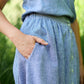 Linen Skirt Set in Light Blue Linen