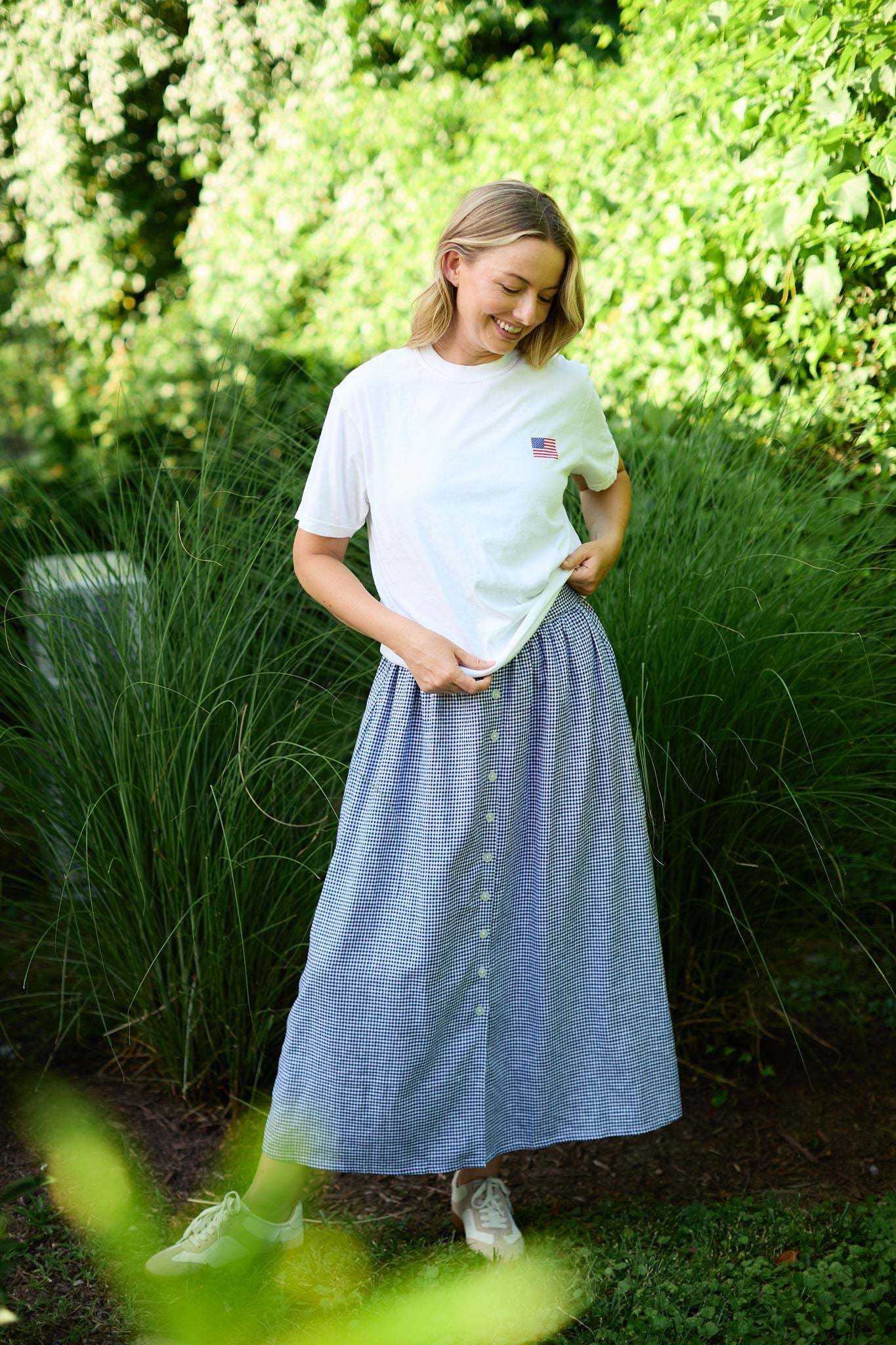 Perry Gathered Midi Skirt Made to Order