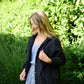Maria Handwoven Cotton Jacket in Navy Handwoven Cotton