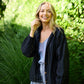 Maria Handwoven Cotton Jacket in Navy Handwoven Cotton