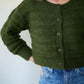 Alma Wool Cardigan in Dark Green Made to Order
