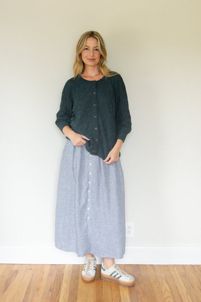 Perry Gathered Midi Skirt