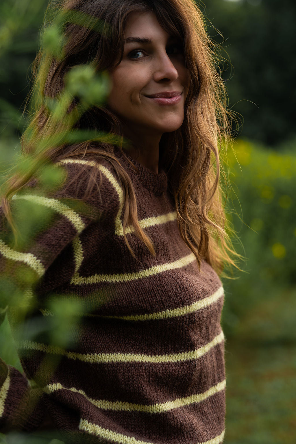 Roslin Wool Pullover in Dusty Plum and Cream Made to Order