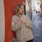 Portuguese Wool Pieper Coat in Brown Vintage Print Made to Order