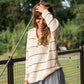 Dorothy Cotton Sweater in Cream and Black Stripe Made to Order