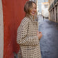 Portuguese Wool Pieper Coat in Brown Vintage Print Made to Order