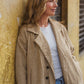 Portuguese Wool Polly Coat in Mustard and Cream Check Made to Order