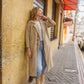 Portuguese Wool Polly Coat in Mustard and Cream Check Made to Order
