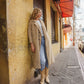 Portuguese Wool Polly Coat in Mustard and Cream Check Made to Order