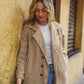 Portuguese Wool Polly Coat in Mustard and Cream Check Made to Order