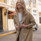 Portuguese Wool Polly Coat in Mustard and Cream Check Made to Order