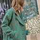 Portuguese Wool Polly Coat in Green and White Check Made to Order