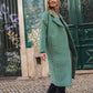 Portuguese Wool Polly Coat in Green and White Check Made to Order