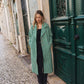 Portuguese Wool Polly Coat in Green and White Check Made to Order