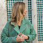 Portuguese Wool Polly Coat in Green and White Check Made to Order