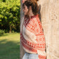 Imogene Oversized Wool Henley in Snowflake Print Made to Order