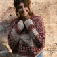 Imogene Oversized Wool Henley in Snowflake Print Made to Order