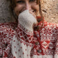 Imogene Oversized Wool Henley in Snowflake Print Made to Order