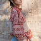 Imogene Oversized Wool Henley in Snowflake Print Made to Order