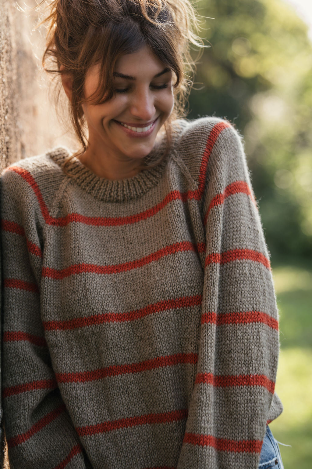 Roslin Wool Pullover in Beige and Orange Made to Order