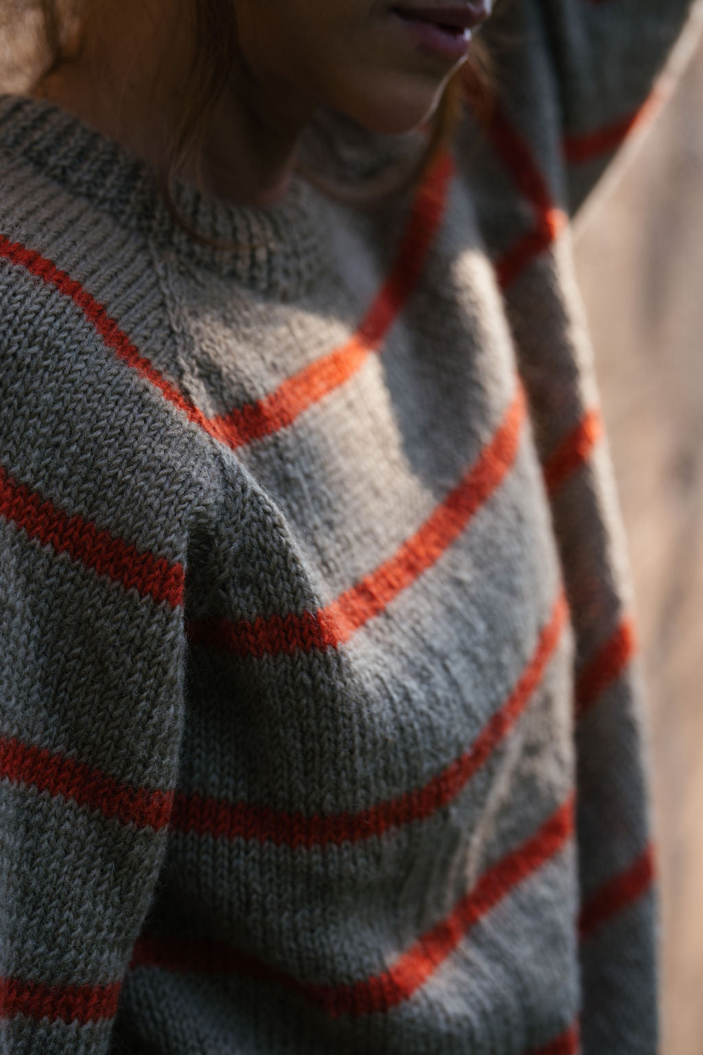 Roslin Wool Pullover in Beige and Orange Made to Order