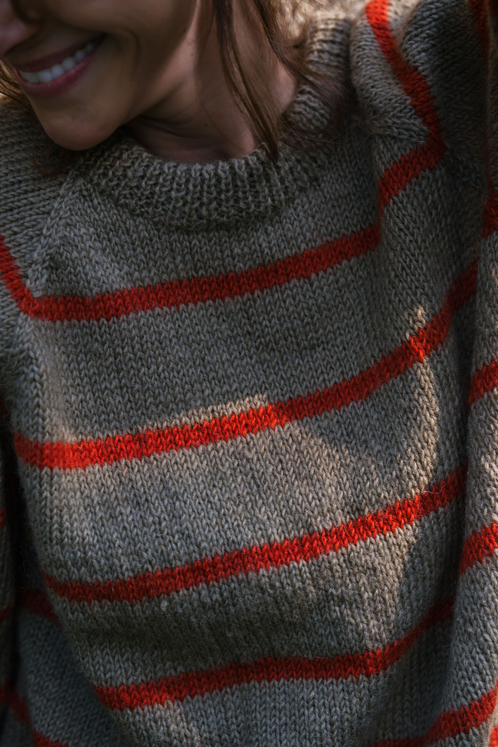 Roslin Wool Pullover in Beige and Orange Made to Order