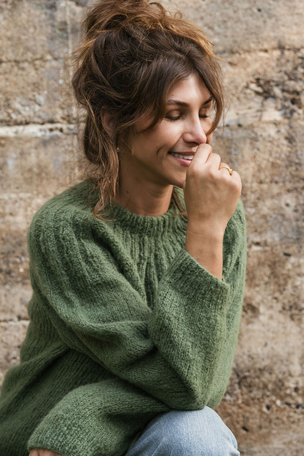 Mildred Mohair Raglan Pullover in Shamrock Made to Order