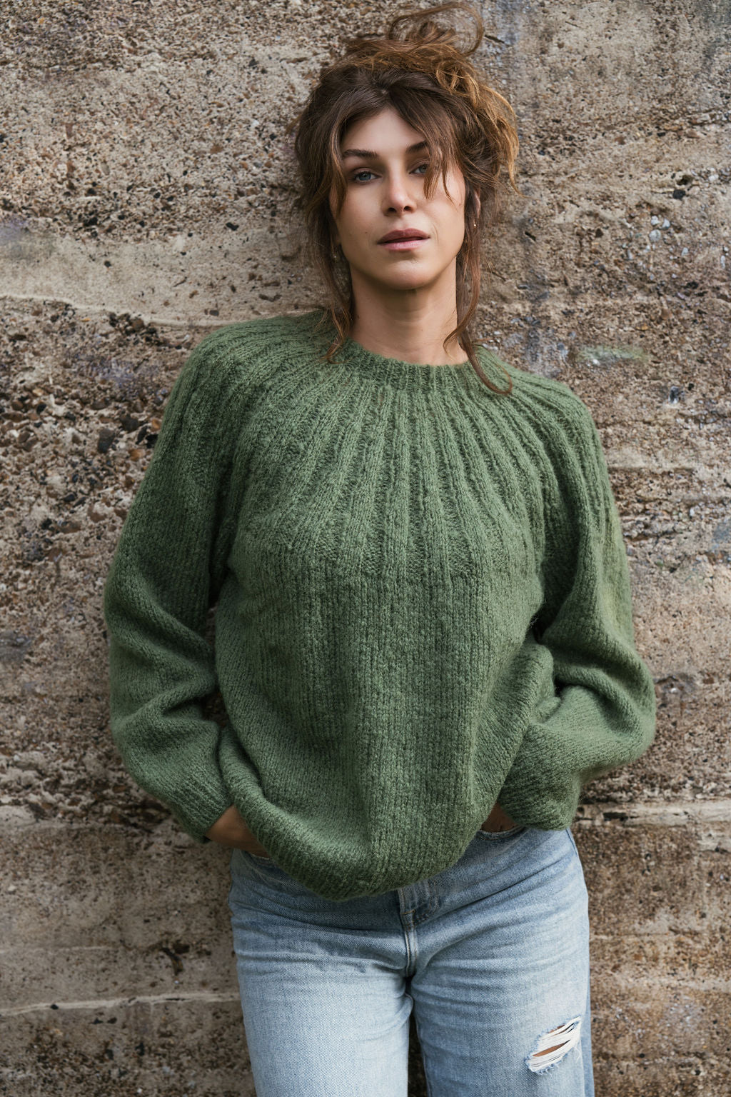 Mildred Mohair Raglan Pullover in Shamrock Made to Order
