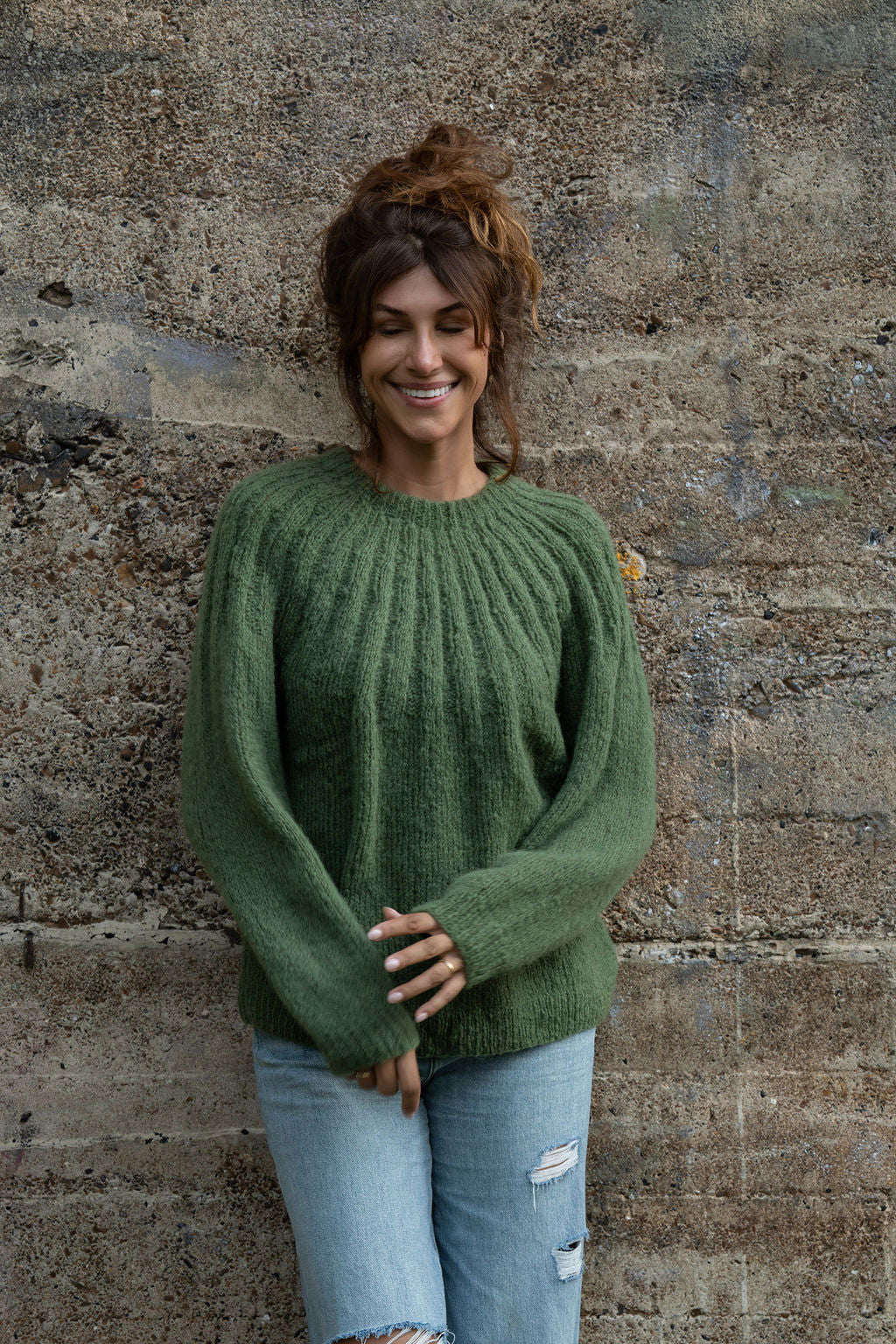 Mildred Mohair Raglan Pullover in Shamrock Made to Order