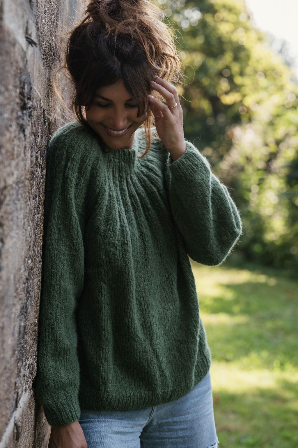 Mildred Mohair Raglan Pullover in Shamrock Made to Order