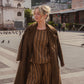 Portuguese Wool Polly Coat in Black and Brown Small Herringbone Made to Order