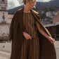 Portuguese Wool Polly Coat in Black and Brown Small Herringbone Made to Order