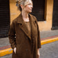 Portuguese Wool Polly Coat in Black and Brown Small Herringbone Made to Order