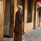 Portuguese Wool Polly Coat in Black and Brown Small Herringbone Made to Order