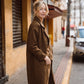 Portuguese Wool Polly Coat in Black and Brown Small Herringbone Made to Order
