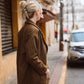 Portuguese Wool Polly Coat in Black and Brown Small Herringbone Made to Order