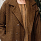 Portuguese Wool Polly Coat in Black and Brown Small Herringbone Made to Order