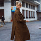 Portuguese Wool Polly Coat in Black and Brown Small Herringbone Made to Order