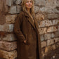 Portuguese Wool Polly Coat in Black and Brown Small Herringbone Made to Order