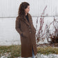 Portuguese Wool Polly Coat in Brown and Navy Check Made to Order
