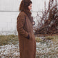 Portuguese Wool Polly Coat in Brown and Navy Check Made to Order