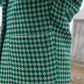 Portuguese Wool Pieper Coat in Green and Cream Check Made to Order