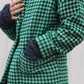 Portuguese Wool Pieper Coat in Green and Cream Check Made to Order