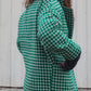 Portuguese Wool Pieper Coat in Green and Cream Check Made to Order