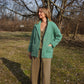 Portuguese Wool Pieper Coat in Green and Cream Check Made to Order