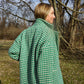Portuguese Wool Pieper Coat in Green and Cream Check Made to Order